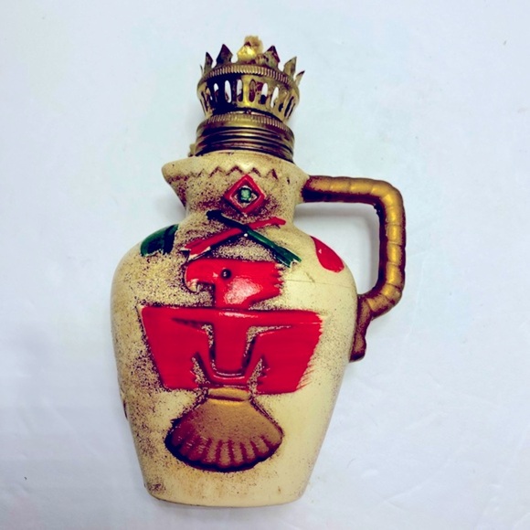Vintage western/ southwestern red & tan style oil lamp - Thunderbird with arrows - Picture 1 of 9